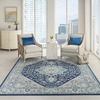 image:imageNourison Home Tranquil IvoryLight Blue 8 x 10 Area Rug  Easy Clean Non Shedding Bed Room Living Room Dining Room Kitchen 8 x 10IvoryNavy