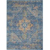 image:imageNourison Home Tranquil IvoryLight Blue 8 x 10 Area Rug  Easy Clean Non Shedding Bed Room Living Room Dining Room Kitchen 8 x 10Navy Blue