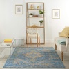 image:imageNourison Home Tranquil IvoryLight Blue 8 x 10 Area Rug  Easy Clean Non Shedding Bed Room Living Room Dining Room Kitchen 8 x 10Navy Blue