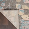 image:imageNourison Home Tranquil IvoryTurquoise 53 x 73 Area Rug  Easy Clean Non Shedding Bed Room Living Room Dining Room Kitchen 5 x 7Grey Beige