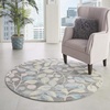 image:imageNourison Home Tranquil IvoryTurquoise 53 x 73 Area Rug  Easy Clean Non Shedding Bed Room Living Room Dining Room Kitchen 5 x 7Grey Beige