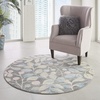 image:imageNourison Home Tranquil IvoryTurquoise 53 x 73 Area Rug  Easy Clean Non Shedding Bed Room Living Room Dining Room Kitchen 5 x 7Grey Beige