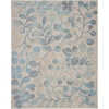 image:imageNourison Home Tranquil IvoryTurquoise 53 x 73 Area Rug  Easy Clean Non Shedding Bed Room Living Room Dining Room Kitchen 5 x 7IvoryTurquoise