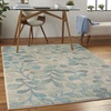 image:imageNourison Home Tranquil IvoryTurquoise 53 x 73 Area Rug  Easy Clean Non Shedding Bed Room Living Room Dining Room Kitchen 5 x 7IvoryTurquoise