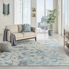 image:imageNourison Home Tranquil IvoryTurquoise 53 x 73 Area Rug  Easy Clean Non Shedding Bed Room Living Room Dining Room Kitchen 5 x 7IvoryTurquoise