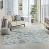 image:imageNourison Home Tranquil IvoryTurquoise 53 x 73 Area Rug  Easy Clean Non Shedding Bed Room Living Room Dining Room Kitchen 5 x 7IvoryTurquoise
