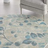 image:imageNourison Home Tranquil IvoryTurquoise 53 x 73 Area Rug  Easy Clean Non Shedding Bed Room Living Room Dining Room Kitchen 5 x 7IvoryTurquoise