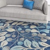 image:imageNourison Home Tranquil IvoryTurquoise 53 x 73 Area Rug  Easy Clean Non Shedding Bed Room Living Room Dining Room Kitchen 5 x 7Navy
