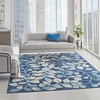 image:imageNourison Home Tranquil IvoryTurquoise 53 x 73 Area Rug  Easy Clean Non Shedding Bed Room Living Room Dining Room Kitchen 5 x 7Navy