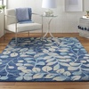 image:imageNourison Home Tranquil IvoryTurquoise 53 x 73 Area Rug  Easy Clean Non Shedding Bed Room Living Room Dining Room Kitchen 5 x 7Navy