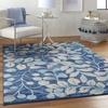 image:imageNourison Home Tranquil IvoryTurquoise 53 x 73 Area Rug  Easy Clean Non Shedding Bed Room Living Room Dining Room Kitchen 5 x 7Navy