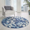 image:imageNourison Home Tranquil IvoryTurquoise 53 x 73 Area Rug  Easy Clean Non Shedding Bed Room Living Room Dining Room Kitchen 5 x 7Navy