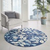 image:imageNourison Home Tranquil IvoryTurquoise 53 x 73 Area Rug  Easy Clean Non Shedding Bed Room Living Room Dining Room Kitchen 5 x 7Navy