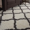 image:imageNourison Home Ultra Plush Shag Charcoal Beige 9 x 12 Area Rug  Easy Clean Non Shedding Bed Room Living Room Dining Room Kitchen 9 x 12IvoryCharcoal