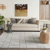 image:imageNourison Home Vail White Blue 23 x 76 Area Rug  Easy Clean Non Shedding Bed Room Living Room Dining Room Kitchen 8 RunnerGreyWhite