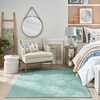 image:imageNourison Home Versatile Ivory White 3 x 5 Area Rug  Easy Clean Non Shedding Bed Room Living Room Dining Room Kitchen 3 x 5Aqua Teal