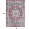 image:imageNourison Home Vintage Home Ivory Red 5 x 7 Area Rug  Easy Clean Non Shedding Bed Room Living Room Dining Room Kitchen 5 x 7Red Blue
