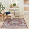 image:imageNourison Home Vintage Home Ivory Red 5 x 7 Area Rug  Easy Clean Non Shedding Bed Room Living Room Dining Room Kitchen 5 x 7Red Blue