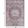 image:imageNourison Home Vintage Home Ivory Red 5 x 7 Area Rug  Easy Clean Non Shedding Bed Room Living Room Dining Room Kitchen 5 x 7Red Blue