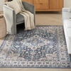 image:imageNourison Home Vintage Home Ivory Red 6 x 9 Area Rug  Easy Clean Non Shedding Bed Room Living Room Dining Room Kitchen 6 x 9Ivory Blue