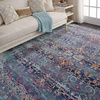 image:imageNourison Home Vintage Kashan Ivory 6 x Round Area Rug  Easy Clean Non Shedding Bed Room Living Room Dining Room Kitchen 6 x RoundBlue