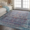 image:imageNourison Home Vintage Kashan Ivory 6 x Round Area Rug  Easy Clean Non Shedding Bed Room Living Room Dining Room Kitchen 6 x RoundBlue