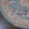 image:imageNourison Home Vintage Kashan Vintage Grey 4 x Round Area Rug Easy Cleaning Non Shedding Bed Room Living Room Dining Room Kitchen 4 RoundBlue