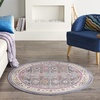 image:imageNourison Home Vintage Kashan Vintage GreyMulti 4 x Round Area Rug Easy Clean Non Shedding Bed Room Living Room Dining Room Kitchen 4 RoundGreyMulti