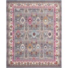 image:imageNourison Home Vintage Kashan Vintage GreyMulti 4 x Round Area Rug Easy Clean Non Shedding Bed Room Living Room Dining Room Kitchen 4 RoundGreyMulti