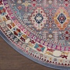 image:imageNourison Home Vintage Kashan Vintage GreyMulti 4 x Round Area Rug Easy Clean Non Shedding Bed Room Living Room Dining Room Kitchen 4 RoundGreyMulti