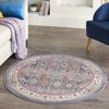 image:imageNourison Home Vintage Kashan Vintage GreyMulti 4 x Round Area Rug Easy Clean Non Shedding Bed Room Living Room Dining Room Kitchen 4 RoundGreyMulti