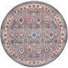 image:imageNourison Home Vintage Kashan Vintage GreyMulti 4 x Round Area Rug Easy Clean Non Shedding Bed Room Living Room Dining Room Kitchen 4 RoundGreyMulti