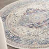 image:imageNourison Home Vintage Kashan Vintage Ivory Blue 4 x Round Area Rug Easy Clean Non Shedding Bed Room Living Room Dining Room Kitchen 4 RoundIvory Blue