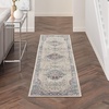 image:imageNourison Home Vintage Kashan Vintage Ivory Blue 4 x Round Area Rug Easy Clean Non Shedding Bed Room Living Room Dining Room Kitchen 4 RoundIvory Blue