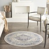 image:imageNourison Home Vintage Kashan Vintage Ivory Blue 4 x Round Area Rug Easy Clean Non Shedding Bed Room Living Room Dining Room Kitchen 4 RoundIvory Blue