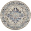 image:imageNourison Home Vintage Kashan Vintage Ivory Blue 4 x Round Area Rug Easy Clean Non Shedding Bed Room Living Room Dining Room Kitchen 4 RoundIvory Blue