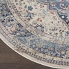 image:imageNourison Home Vintage Kashan Vintage Ivory Blue 4 x Round Area Rug Easy Clean Non Shedding Bed Room Living Room Dining Room Kitchen 4 RoundIvory Blue