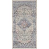 image:imageNourison Home Vintage Kashan Vintage Ivory Blue 4 x Round Area Rug Easy Clean Non Shedding Bed Room Living Room Dining Room Kitchen 4 RoundIvory Blue