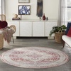 image:imageNourison Home Vintage Kashan Vintage Ivory Blue 4 x Round Area Rug Easy Clean Non Shedding Bed Room Living Room Dining Room Kitchen 4 RoundRedIvory