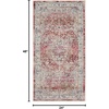 image:imageNourison Home Vintage Kashan Vintage Ivory Blue 4 x Round Area Rug Easy Clean Non Shedding Bed Room Living Room Dining Room Kitchen 4 RoundRedIvory