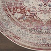 image:imageNourison Home Vintage Kashan Vintage Ivory Blue 4 x Round Area Rug Easy Clean Non Shedding Bed Room Living Room Dining Room Kitchen 4 RoundRedIvory