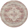 image:imageNourison Home Vintage Kashan Vintage Ivory Blue 4 x Round Area Rug Easy Clean Non Shedding Bed Room Living Room Dining Room Kitchen 4 RoundRedIvory