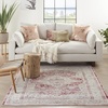 image:imageNourison Home Vintage Kashan Vintage Ivory Blue 4 x Round Area Rug Easy Clean Non Shedding Bed Room Living Room Dining Room Kitchen 4 RoundRedIvory