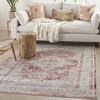 image:imageNourison Home Vintage Kashan Vintage Ivory Blue 4 x Round Area Rug Easy Clean Non Shedding Bed Room Living Room Dining Room Kitchen 4 RoundRedIvory