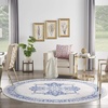 image:imageNourison Home Whimsicle Ivory Blue 8 x Round Area Rug  Easy Clean Non Shedding Bed Room Living Room Dining Room Kitchen 8 x Round