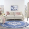 image:imageNourison Home Whimsicle Traditional Navy 8 x Round Area Rug Easy Clean Non Shedding Bed Room Living Room Dining Room Kitchen 8 Round