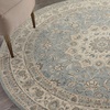 image:imageNourison Living Treasures Persian GreyIvory 510 x ROUND Area Rug Easy Cleaning Non Shedding Bed Room Living Room Dining Room Kitchen 6 RoundAquaIvory