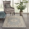 image:imageNourison Living Treasures Persian GreyIvory 510 x ROUND Area Rug Easy Cleaning Non Shedding Bed Room Living Room Dining Room Kitchen 6 RoundAquaIvory
