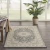 image:imageNourison Living Treasures Persian GreyIvory 510 x ROUND Area Rug Easy Cleaning Non Shedding Bed Room Living Room Dining Room Kitchen 6 RoundGreyIvory