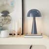 image:imageNourison Home 16 Bluish Grey Metal Mushroom Table Lamp Modern Retro Desk Light for Bedroom Dining Office EntrywayBluish Grey